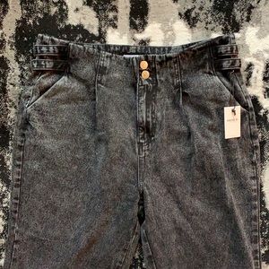 Black washed denim pant
